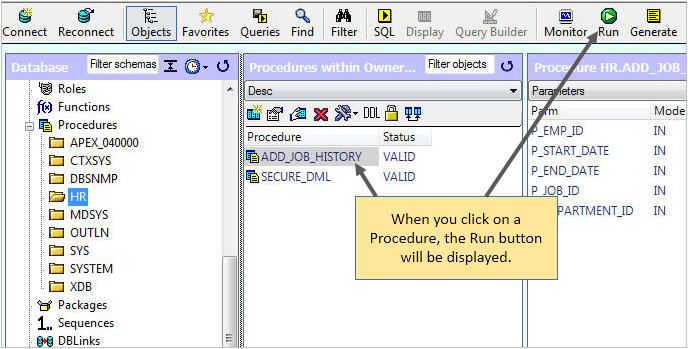 Running A Stored Procedure